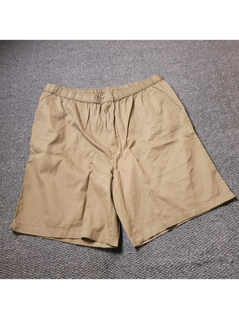 KingSize Pull On Shorts Mens 2XLT Big Tall Khaki Elastic LL Chino y2K Beige